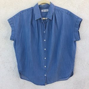 MADEWELL| blue button down top